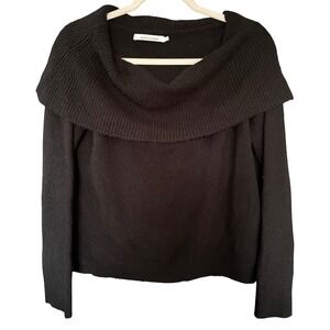$128 REVOLVE Stitches & Stripes Black Cowl Neck Sweater Super Soft Size LARGE